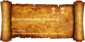 Kesztenbaum Kandid névjegykártya